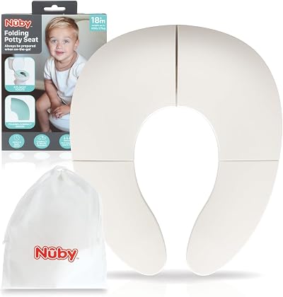 Nuby Portable Foldable Toilet Seat Easy Potty Training Anti Slip Carry Bag