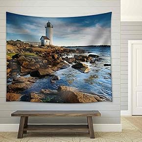 Annisquam Lighthouse, Massachusetts - Fabric Wall Tapestry Home Decor - 51x60 inches