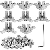 8Sets 3-Way End Corner Bracket Solid Connectors for
