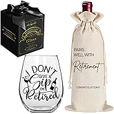 Pokolllee I'm Retired Wine Glass Retirement Gifts for Women Men, Fun Gag Retired Gifts for Friends Coworkers Teacher Friends Nurse, Happy Retirement Gifts, Funny Retirement Gifts for Boss Manager