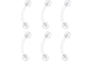 VLIEGEN Clear Piercing Jewelry Clear Piercing Retainers Nose Rings Belly Button Ring Septum Eyebrow Lip Cartilage Tragus Earr