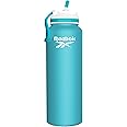 Reebok Lifestyle Stainless Steel Water Bottle - Insulated Water Bottle 32 oz With Straw - Double Wall Vacuum Insulated Sports Water Bottle, BPA Free