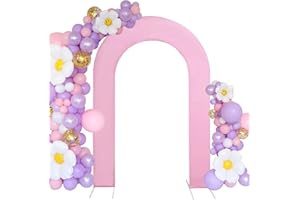 HAINARverS 7.2FT Wedding Open Arch Cover Spandex Fitted Stretchy Arch Stand Covers,U-Shaped 2-Sided Chiara Backdrop Cover for Party Birthday Ceremony Baby Shower Banquet Arch Decoration(Pink)