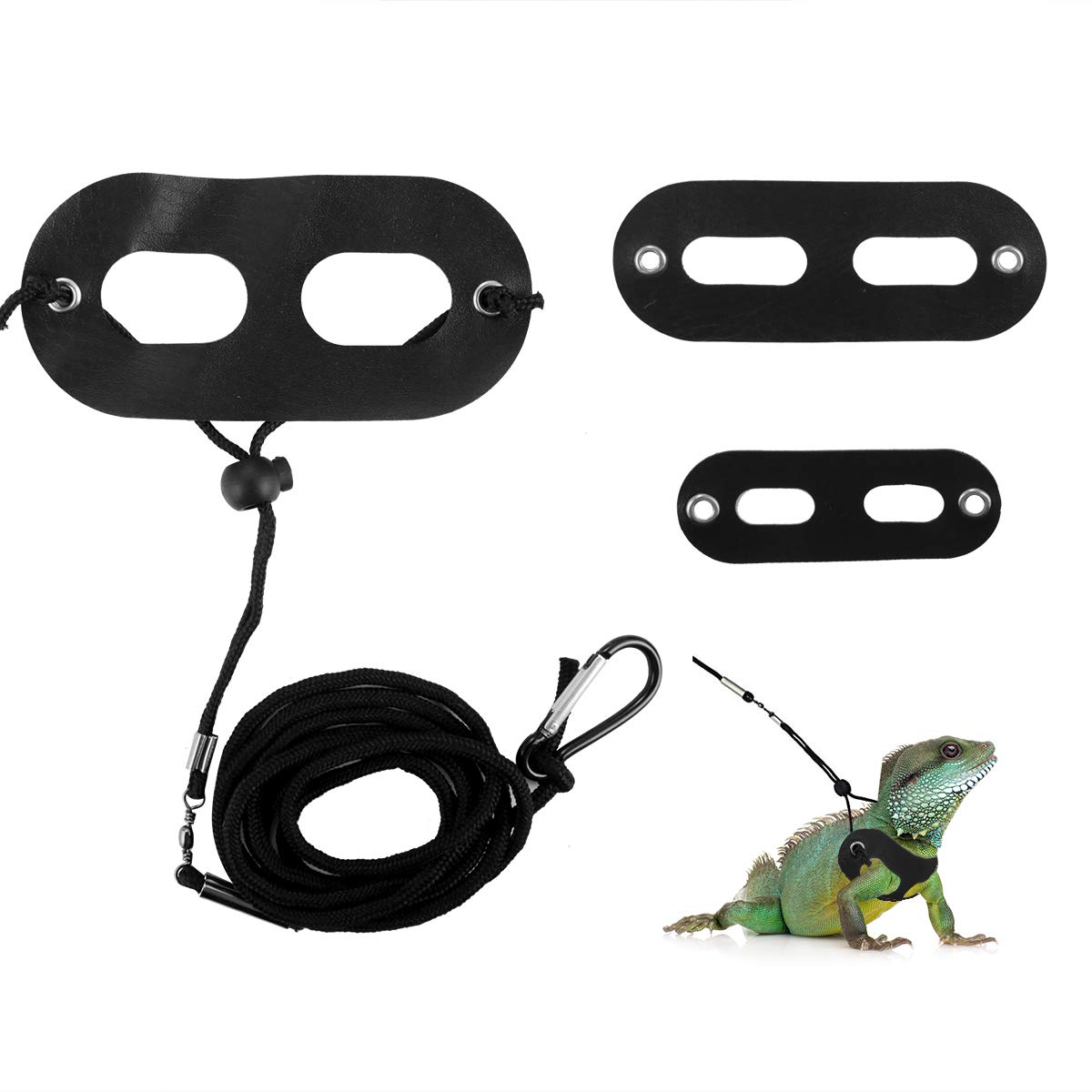 3 Pack Adjustable Reptile Harness,Lizard Leash Bearded Dragon Leash Gecko Leash for Amphibians and Other Small Pet Animals (B)