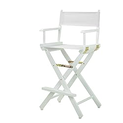 Casual Home Director's Chair ,White Frame/White