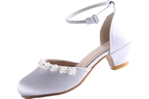 EIGHT KM Girls Toddler Shoes Wedding Flower Girl Party Pumps Princess Shoes & Sandals - Low Heel Kids Dress Shoes - Multi-Col
