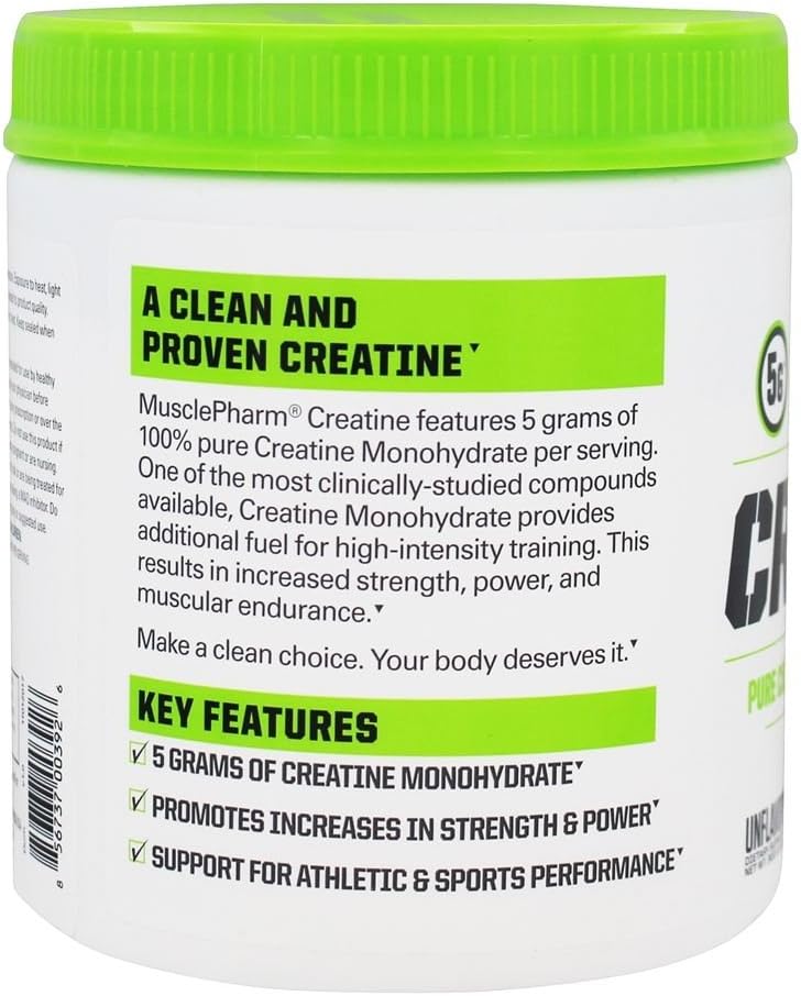 MusclePharm Essentials Micronized Creatine, Ultra-Pure 100% Creatine Monohydrate Powder, Muscle-Building, 60 Servings: Health & Personal Care