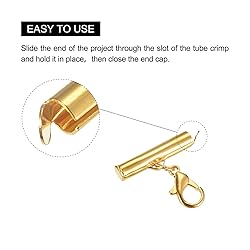 uxcell 10Sets Slide on End Clasps with Lobster Claw