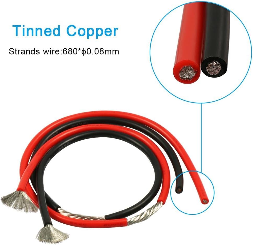 BNTECHGO 12 Gauge Silicone Wire 10 ft red and 10 ft Black Flexible 12 AWG Stranded Copper Wire: Industrial & Scientific