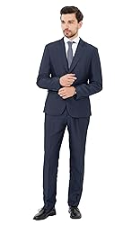 MAGE MALE Men's 2 Piece Solid Suit Two Button Notch