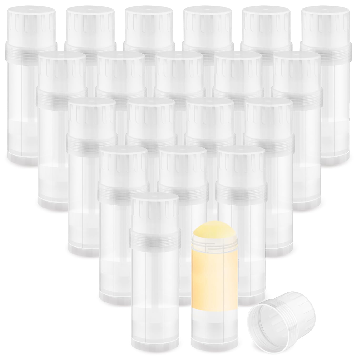 Photo 1 of 20 Pcs 60ml/2oz Deodorant Containers Plastic Refillable Deodorant Holder Twist Up Top Filling Stick Tube for DIY Body Lotion Sunscreen Balm - Transparent