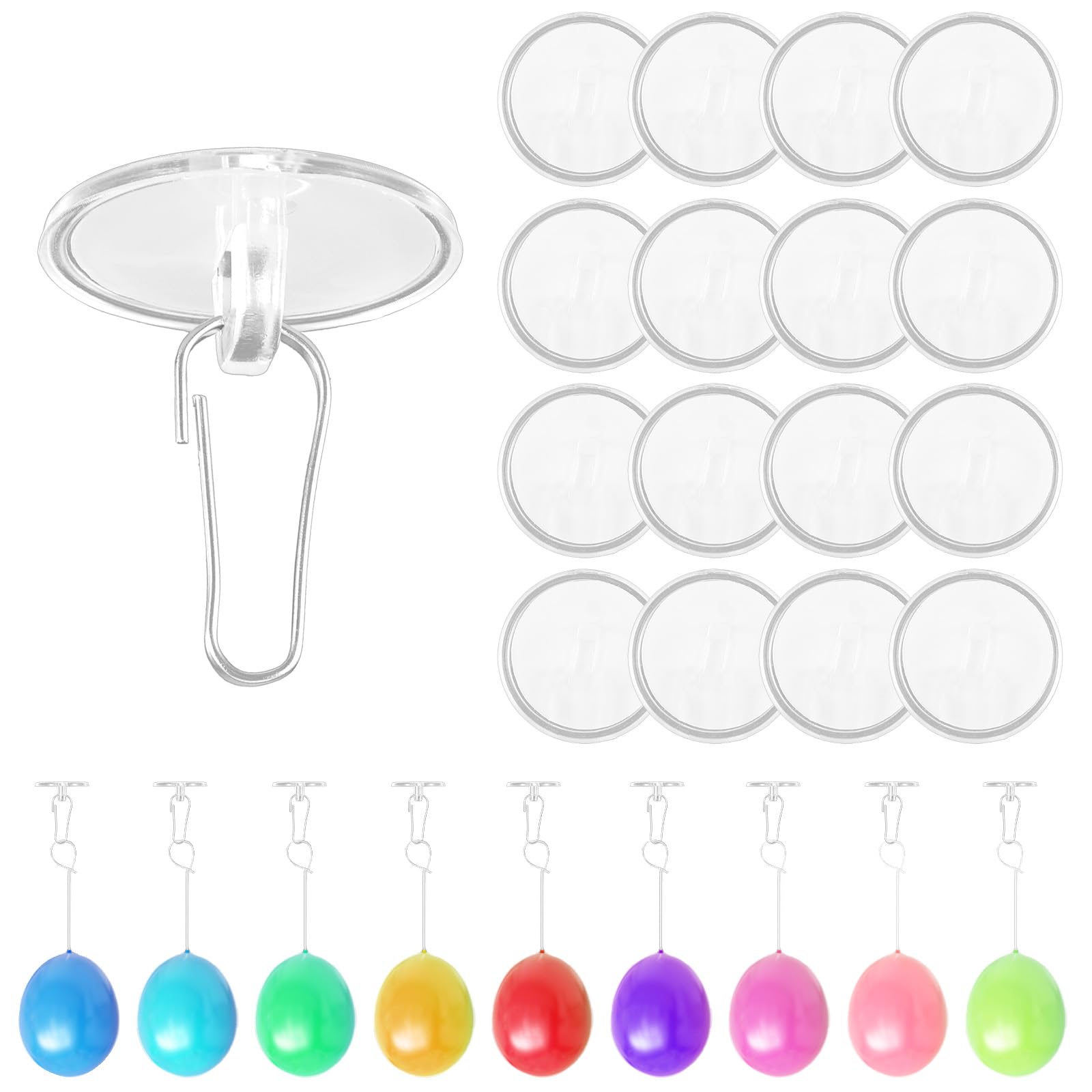 Photo 1 of 100Pcs Self-Adhesive Ceiling Hooks for Hanging, Sticky Damage-Free No Drill Christmas Ceiling Hooks, Removable Wall Hanger for Festival Wedding Birthday Party Christams Ceiling Balloon Decorations
