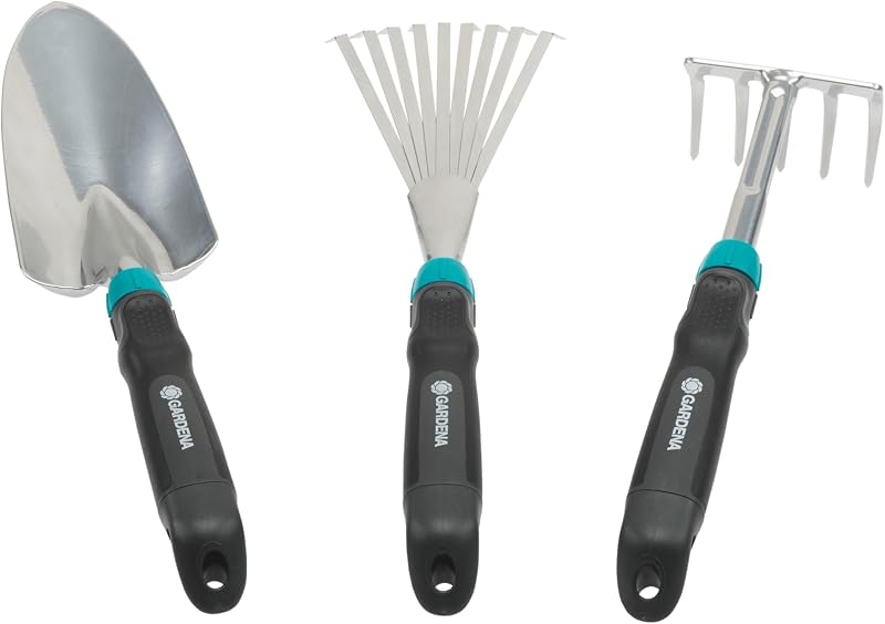 Gardena Comfort Small Tool Set 3pc Flower Rake Hand Rake Hand Trowel 8964-60