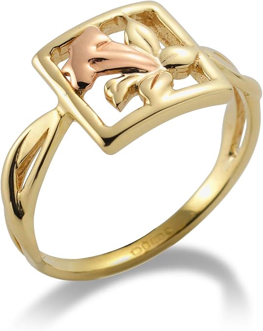 Clogau Gold 9ct Yellow and Rose Gold St Davids Daffodil Ring Amazon.co