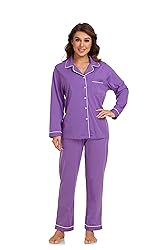COLORFULLEAF Women's 100% Cotton Long Sleeve Pajama