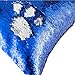 URSKYTOUS Reversible Sequin Pillow Case Decorative Mermaid Pillow Cover Color Changing Cushion Throw Pillowcase 16” x 16”,Dark Blue and Silver