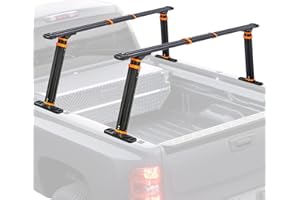 CIRONBOW Universal Truck Ladder Rack, Aluminum Ladder Rack for Pickup,Adjustable Length&Hight,Real 500LB Capacity Truck Bed Rack 2 Bar Set for Kayak, Surfboard, Lumber, Ladder