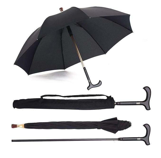 Golf Umbrellas 2in1 Walking Sticks Umbrella Waterproof Windbreak