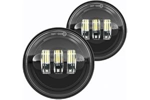 KXGTY 2PC 4.5 inch Motorcycle LED Fog Lights For Harley Davidson Road King Custom Street Electra Glide Ultra Limited Special Low CVO Tri Heritage Softail Deluxe Classic Switchback Screamin Standard 114 107