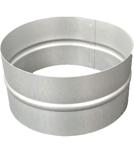 Speedi-Products 8-Inch Duct Splice Collar – Galvanized Sheet Metal Connector For Flex Or Round Duct, Crimped Ends For Easy HVAC Installation