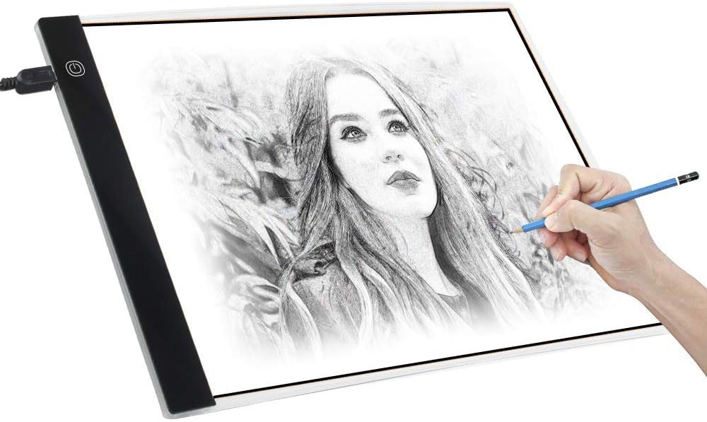 Tablette Lumineuse A4,Ultra Mince Portable Lumineuse Dessin LED Avec 3