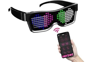 ACALEPH Customizable LED Light Up Glasses with Bluetooth for Parties,Festivals,Flashing Display