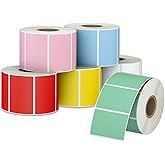 Anylabel 2.25" x 1.25" Multi-Purpose Direct Thermal Labels, Color Self-Adhesive Address Shipping Barcode Thermal Stickers, Compatible with Rollo & Zebra Thermal Label Printer(6 Rolls, 6000 Labels)