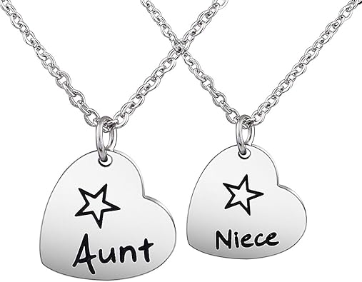 aunt and niece heart necklace