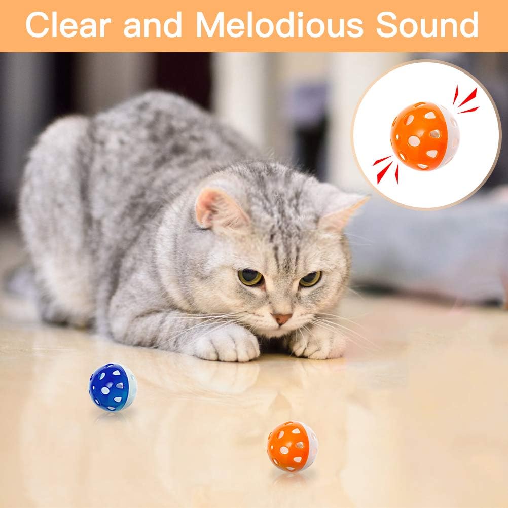 48 Pack Assorted Color Cat Ball Toy Set - Crinkle Balls, Sparkle Balls, Sponge Soccer Balls, Jingle Balls : Kitchen & Dining