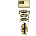 Military Patches, Tactical American Flag Patches Special Forces Ranger Airborne Badges 5 Pieces Hook and Loop Embroidered Morale Patch (Tan)