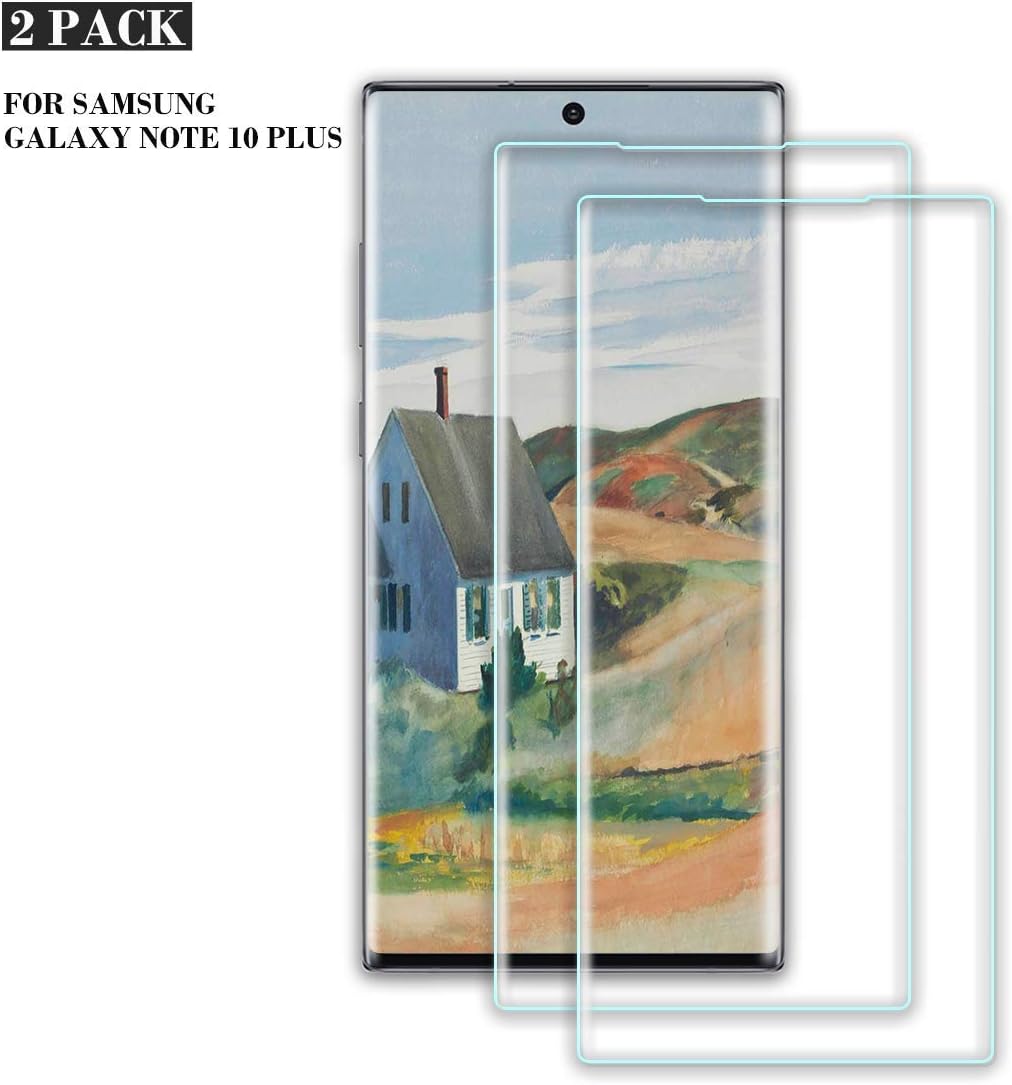 ZOLMAG Galaxy Note 10 Plus Screen Protector, [2 Pack] HD clear for Samsung Galaxy Note 10 Plus Tempered Glass, Anti-Fingerprint, Bubble Free, Compatible with in-display fingerprint sensor