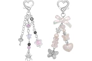AGEN KGEN Aesthetic Y2K keychains Cute Butterfly Star Strawberry Bear Guitar Keychains Charms for Women Girls Bag Purse Gifts