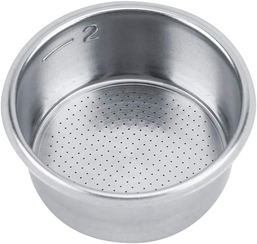 Strainer Stainless Steel Filter Basket, Durable Portable Coffee Filter Basket Non Pressurized Filter Strainer Filter Coffee Grounds for Coffee Machine