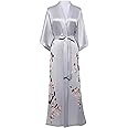BABEYOND Kimono Robe Cover up with Box Long Floral Satin Sleepwear Silky Bathrobe Bachelorette Robe