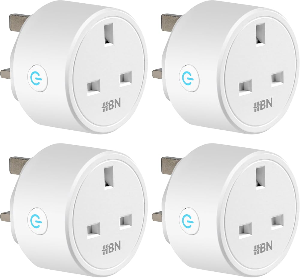 HBN Smart Plug WiFi 2.4GHz 13A 3120W 4 Pack with Alexa Google Home