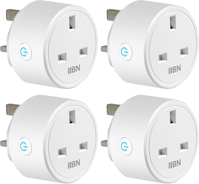 HBN Smart Plug WiFi 2.4GHz 13A 3120W 4 Pack with Alexa Google Home