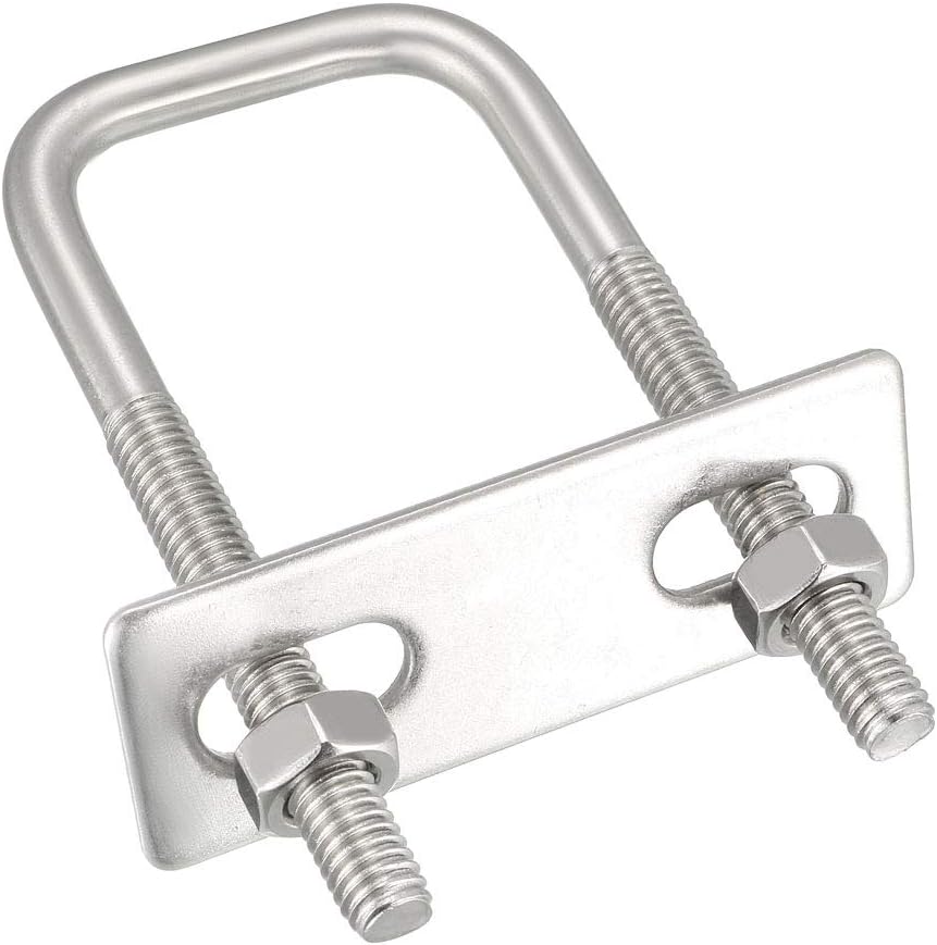 uxcell Square U-Bolts M6 D x 30mm W x 70mm L 304 Stainless Steel with Nuts Frame 2pcs