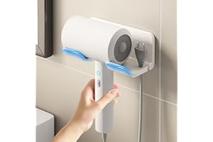 Mounted Bathroom Shelves: No-Drill Hair Dryer Holder for Bathroom Organization & Storage