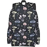 Aiojool Pastel Space Mushrooms Backpack Large Laptop Backpack Lightweight Backpack Casual Daypack School Bag for Kids Teen Boy Girl