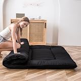 MAXYOYO Japanese Floor Futon Mattress Double Black Memory Foam Thick Tatami Pad view 2