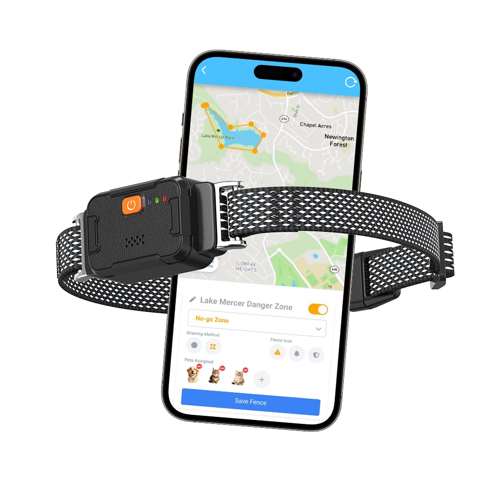 Photo 1 of  GPS Dog Collar Fence System: Real-Time GPS Tracking, Health Monitoring, Virtual Fence, IPx7 Waterproof Design for Dogs and Multi-Pets [1-Year Free Subscription, $10/Year for Future]