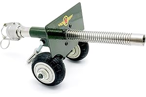 YIMIBLOSS Stainless Steel Mini Launching Cannon Model That Shoots Firecrackers with Spring Recoil Mechanism, Metal Artillery Model Desk Ornament for STEM Learning & Backyard Fun & Collection Gifts