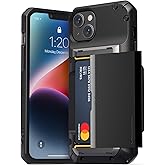 VRS DESIGN Damda Glide Pro Phone Case for iPhone 14 Plus, Sturdy Semi Auto Wallet [4 Cards] Case Compatible for iPhone 14 Plus (2022) Logo Black