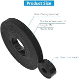URAQT Fastening Tape Hook and Loop Cable Ties 10mm x 5m Reusable view 2