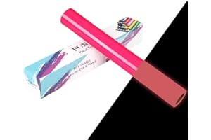 FUNKAKA Glow in The Dark Heat Transfer Vinyl Roll, 12" x 10ft Luminous Neon Pink Iron on Vinyl for All Cutter Machine, Glow in The Dark HTV Vinyl for T-Shirts Easy to Cut & Weed for Heat Vinyl DIY