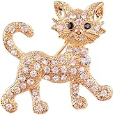 coadipress Rhinestone Cat Brooch Pin for Women Girls Cute Crystal Kitten Pin Classic Elegant Animal Cat Brooch Corsage Sparkly Lapel Pin Clothing Dainty Accessories Jewelry for Cat Lovers