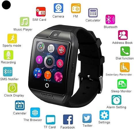 Amazon.com: Reloj inteligente Bluetooth con cámara ...