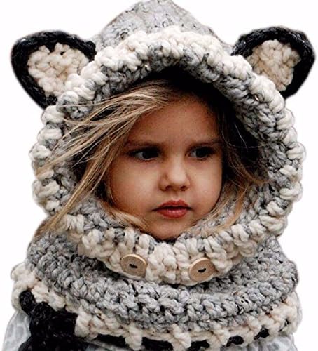 2016 Korean VersiOn Of The Fall And Winter Warm Hat Neck Scarves Wool Knit Cap Cute Baby Girl Child Hood Hooded Scarf Beanie Hat