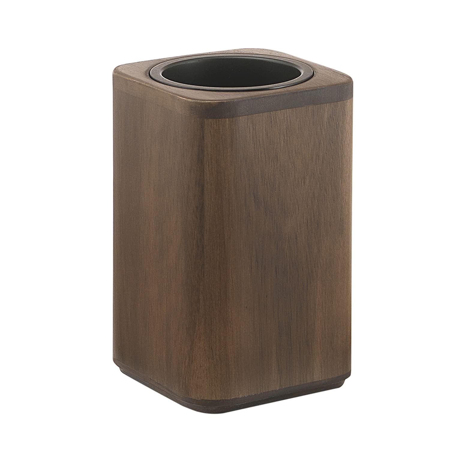 Gedy Dafne Porta Brushes, Bamboo, Walnut, 8 x 8 x 13 cm