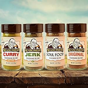 Seasonest SUPER SALE Ghost PEPPER Variety 4-Pack ORGANIC GHOST PEPPER SALT Spice Gift Set-Chicken Rub,BBQ and Seasoned Salt,Vegan,Paleo,Soul Food,Cajun,Jerk,Curry,Vegan,Ghost Pepper Seasoning Salt